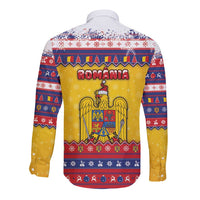 Romania Christmas Long Sleeve Button Shirt Romanian Masked Santa - Wonder Print Shop
