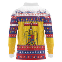 Romania Christmas Long Sleeve Polo Shirt Romanian Masked Santa - Wonder Print Shop