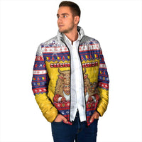 Romania Christmas Padded Jacket Romanian Masked Santa - Wonder Print Shop