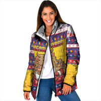 Romania Christmas Padded Jacket Romanian Masked Santa - Wonder Print Shop