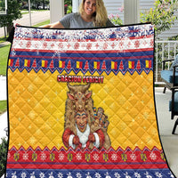 Romania Christmas Quilt Romanian Masked Santa - Wonder Print Shop