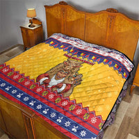Romania Christmas Quilt Romanian Masked Santa - Wonder Print Shop