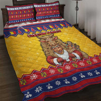 Romania Christmas Quilt Bed Set Romanian Masked Santa - Wonder Print Shop