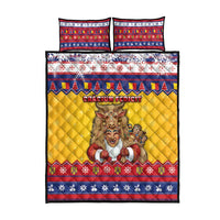 Romania Christmas Quilt Bed Set Romanian Masked Santa - Wonder Print Shop