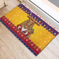 Romania Christmas Rubber Doormat Romanian Masked Santa - Wonder Print Shop