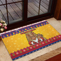 Romania Christmas Rubber Doormat Romanian Masked Santa - Wonder Print Shop