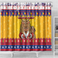 Romania Christmas Shower Curtain Romanian Masked Santa - Wonder Print Shop