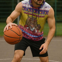 Romania Christmas Sleeveless Hoodie Romanian Masked Santa - Wonder Print Shop