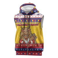 Romania Christmas Sleeveless Zip Hoodie Romanian Masked Santa - Wonder Print Shop