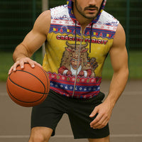 Romania Christmas Sleeveless Zip Hoodie Romanian Masked Santa - Wonder Print Shop