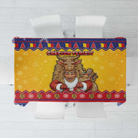 Romania Christmas Tablecloth Romanian Masked Santa - Wonder Print Shop