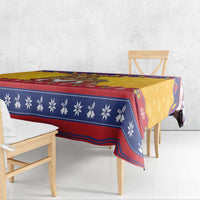Romania Christmas Tablecloth Romanian Masked Santa - Wonder Print Shop