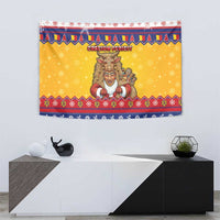 Romania Christmas Tapestry Romanian Masked Santa - Wonder Print Shop