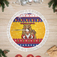 Romania Christmas Tree Skirt Romanian Masked Santa - Wonder Print Shop