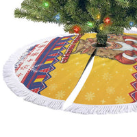 Romania Christmas Tree Skirt Romanian Masked Santa - Wonder Print Shop