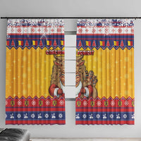 Romania Christmas Window Curtain Romanian Masked Santa - Wonder Print Shop