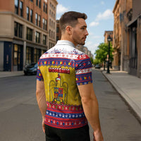 Romania Christmas Zipper Polo Shirt Romanian Masked Santa - Wonder Print Shop