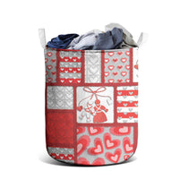 Romania Valentine's Day Laundry Basket Martenitsi With Hearts Knitting Effect