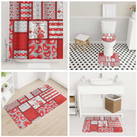 Romania Valentine's Day Bathroom Set Martenitsi With Hearts Knitting Effect