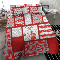Romania Valentine's Day Bedding Set Martenitsi With Hearts Knitting Effect