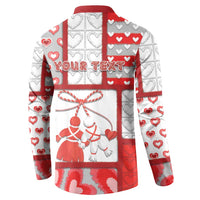 Personalized Romania Valentine's Day Button Sweatshirt Martenitsi With Hearts Knitting Effect
