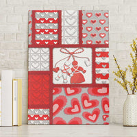Romania Valentine's Day Canvas Wall Art Martenitsi With Hearts Knitting Effect