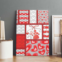 Romania Valentine's Day Canvas Wall Art Martenitsi With Hearts Knitting Effect
