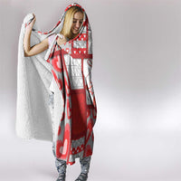 Romania Valentine's Day Hooded Blanket Martenitsi With Hearts Knitting Effect