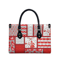Romania Valentine's Day Leather Bag Martenitsi With Hearts Knitting Effect