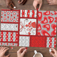 Romania Valentine's Day Puzzle Martenitsi With Hearts Knitting Effect