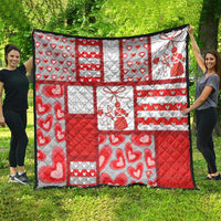 Romania Valentine's Day Quilt Martenitsi With Hearts Knitting Effect
