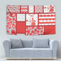 Romania Valentine's Day Tapestry Martenitsi With Hearts Knitting Effect