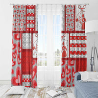 Romania Valentine's Day Window Curtain Martenitsi With Hearts Knitting Effect