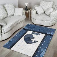 XOXO Valentine's Day Area Rug Pieces Of The Heart Old Denim Fabric Effect