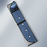 XOXO Valentine's Day Auto Sun Shade Pieces Of The Heart Old Denim Fabric Effect