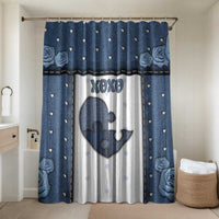XOXO Valentine's Day Bathroom Set Pieces Of The Heart Old Denim Fabric Effect