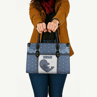 XOXO Valentine's Day Leather Bag Pieces Of The Heart Old Denim Fabric Effect