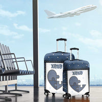 XOXO Valentine's Day Luggage Cover Pieces Of The Heart Old Denim Fabric Effect