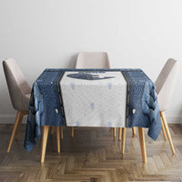 XOXO Valentine's Day Tablecloth Pieces Of The Heart Old Denim Fabric Effect