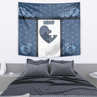 XOXO Valentine's Day Tapestry Pieces Of The Heart Old Denim Fabric Effect