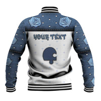 Personalized XOXO Valentine's Day Baseball Jacket Remaining Piece Old Denim Fabric Effect