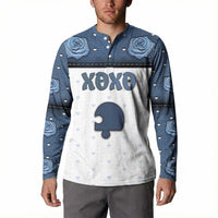 Personalized XOXO Valentine's Day Button Sweatshirt Remaining Piece Old Denim Fabric Effect