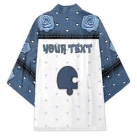 Personalized XOXO Valentine's Day Kimono Remaining Piece Old Denim Fabric Effect