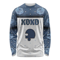 Personalized XOXO Valentine's Day Long Sleeve Shirt Remaining Piece Old Denim Fabric Effect