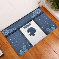 XOXO Valentine's Day Rubber Doormat Remaining Piece Old Denim Fabric Effect