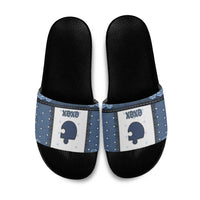 XOXO Valentine's Day Slide Sandals Remaining Piece Old Denim Fabric Effect
