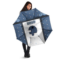 XOXO Valentine's Day Umbrella Remaining Piece Old Denim Fabric Effect