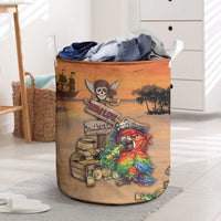 Drunken Pirate Parrot Laundry Basket Tropical Vibe