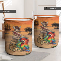 Drunken Pirate Parrot Laundry Basket Tropical Vibe