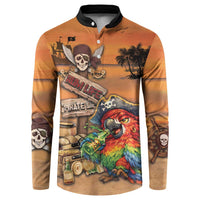 Personalized Drunken Pirate Parrot Button Sweatshirt Tropical Vibe